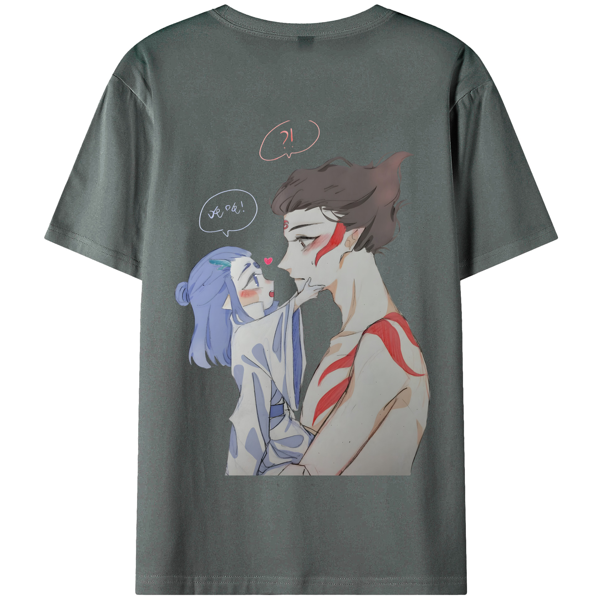 （画像用） Ne Zha 2 ナタ 魔童の大暴れ 綿100％半袖Tシャツ（背面プリント）